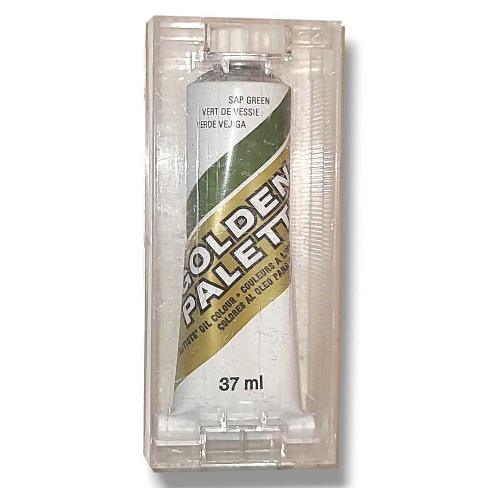 Vintage Grumbacher Golden Palette Oil Color Sap Green 37ml Paint Tube USA